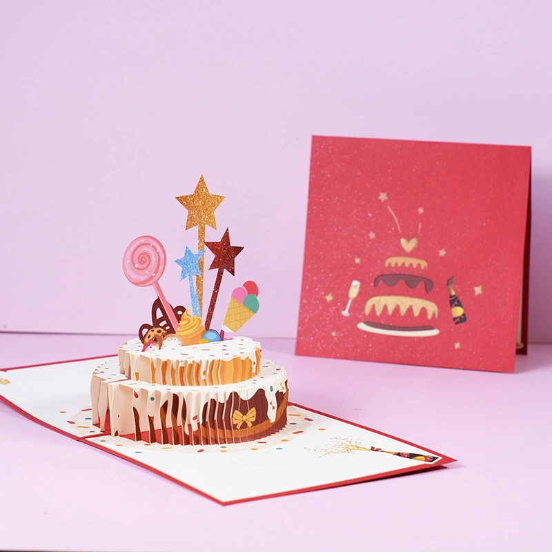 Handmade Paper Carving XINGX Cake Card