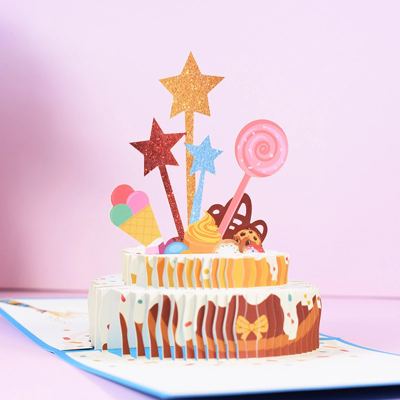 Handmade Paper Carving XINGX Cake Card