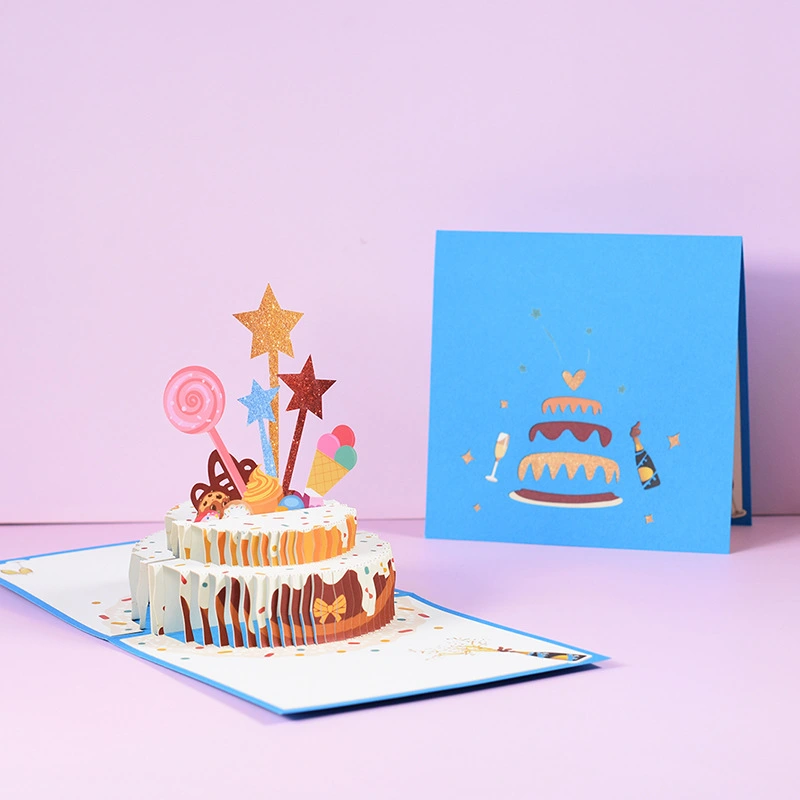 Handmade Paper Carving XINGX Cake Card