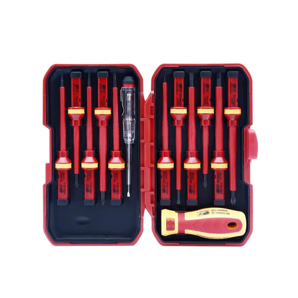 13pcs VDE Insulated Screwdriver Set Chromium Vanadium Steel Driver Bit