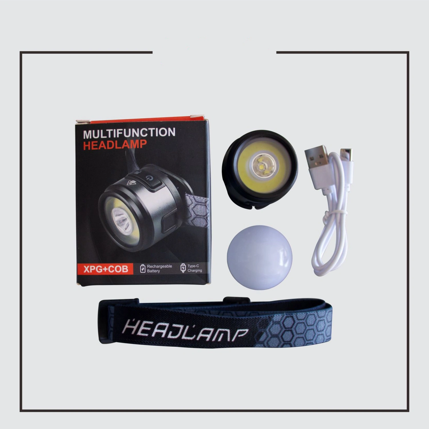 COB Headlamp, Magnetic Wide Beam Rechargeable Outdoor Head Flashlight