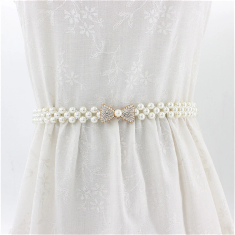 Women's Rhinestone Pearl Waist Chain Fashion Dress Decoration
