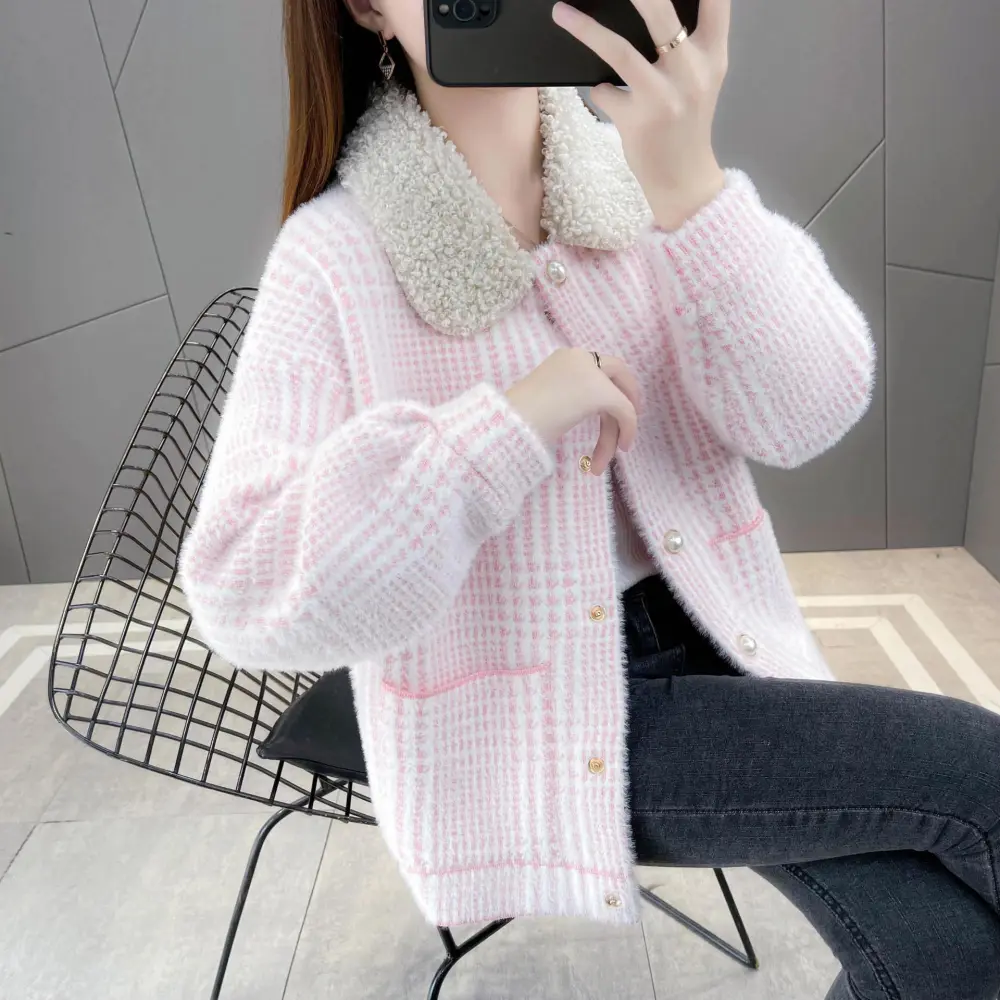 Top Cardigan Korean Style Fashion Loose Woolen Coat