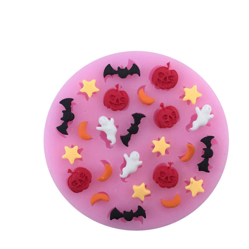 Halloween Pumpkin Bat Ghost Star Silicone Fondant Cake