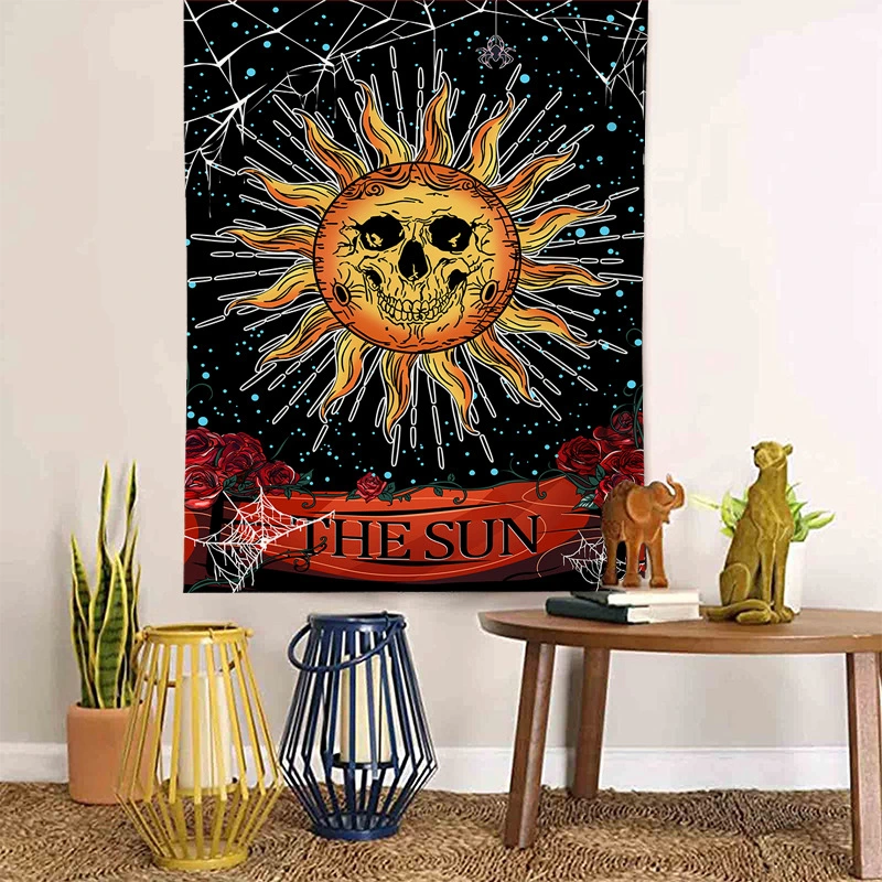 Funny Sun Bedroom Home Tapestry Background Fabric