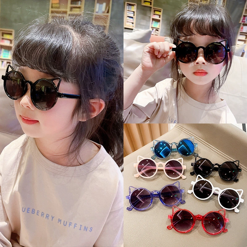 Cat Ears Sunglasses Girl Anti Uv Sunshade Trendy