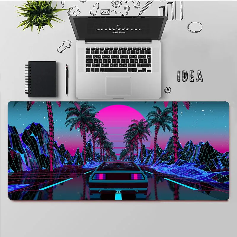 Natural Rubber Synthetic Wave Pattern Digital Gaming Mouse Pad