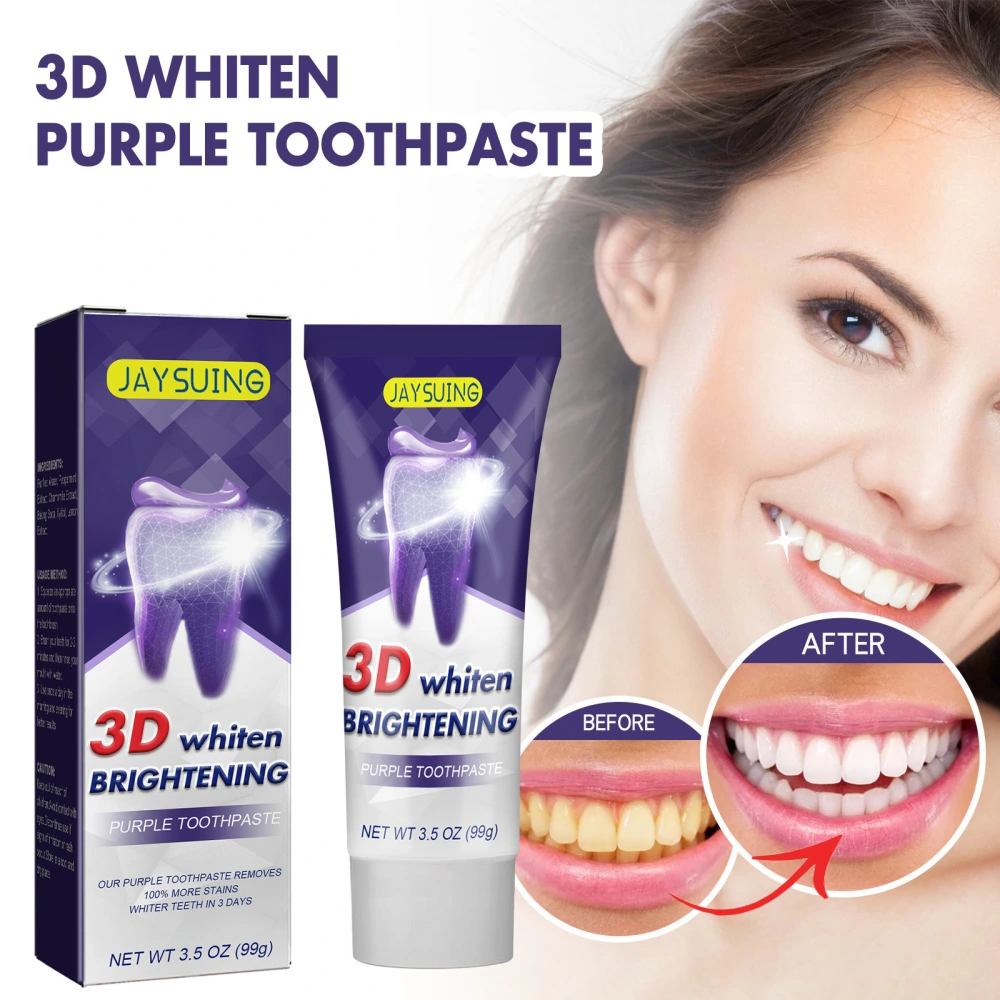 Teeth Whitening Purple Toothpaste Deep Cleaning