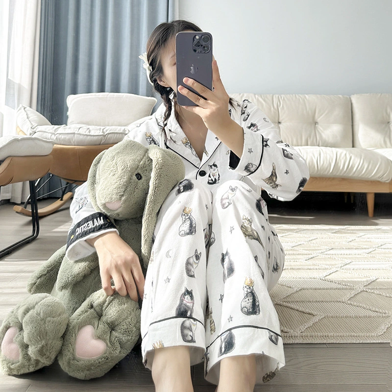 Women's Chic Cotton Brushed Pajamas Homewear