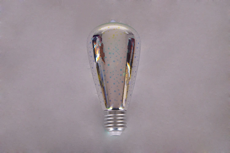 Edison Colorful 3D Glass Fireworks LED Nipple Bulb