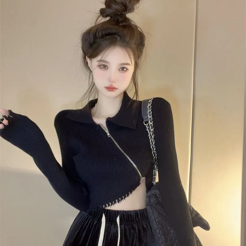 Top Women's High Waist Irregular Knitting