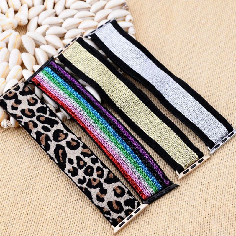 Elastic Print One-Piece Nylon Watch Strap