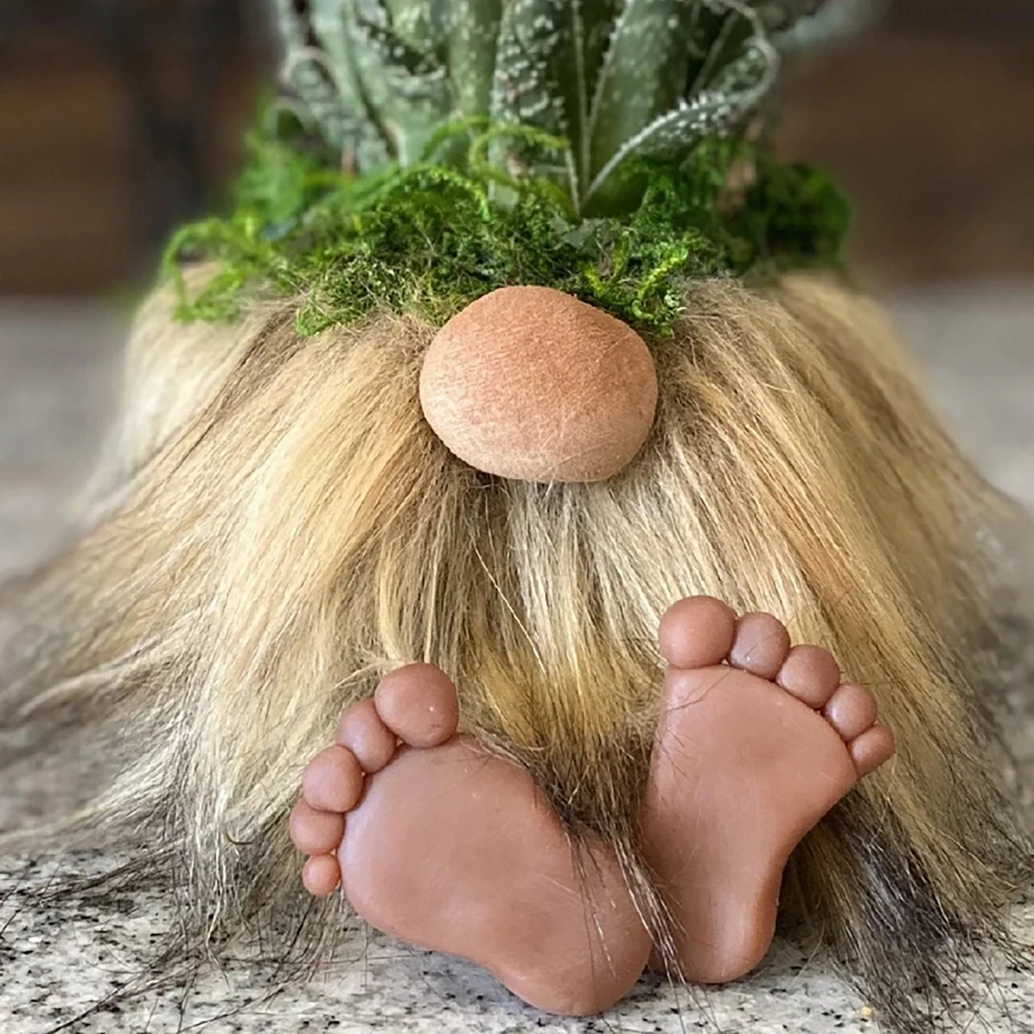 Magic Gnome With Feet Clay Pots