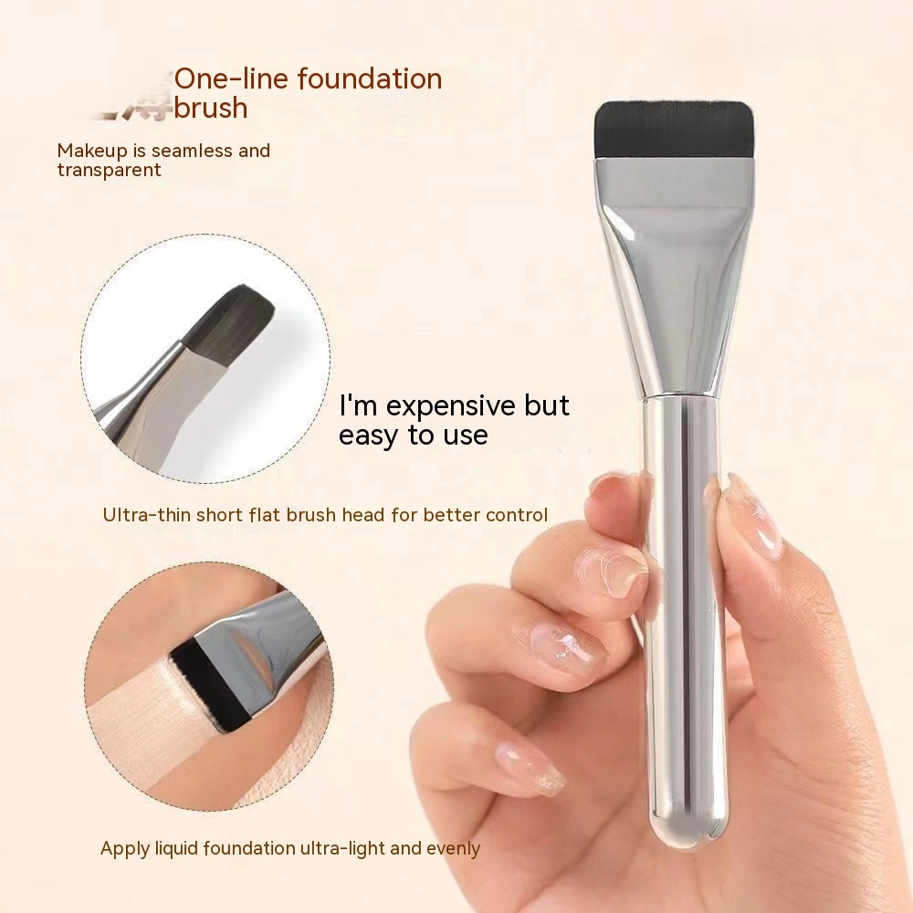 One-line Powder Foundation Brush Flat Head Flawless Bare Skin Base Makeup Brush Thin Seamless Concealer
