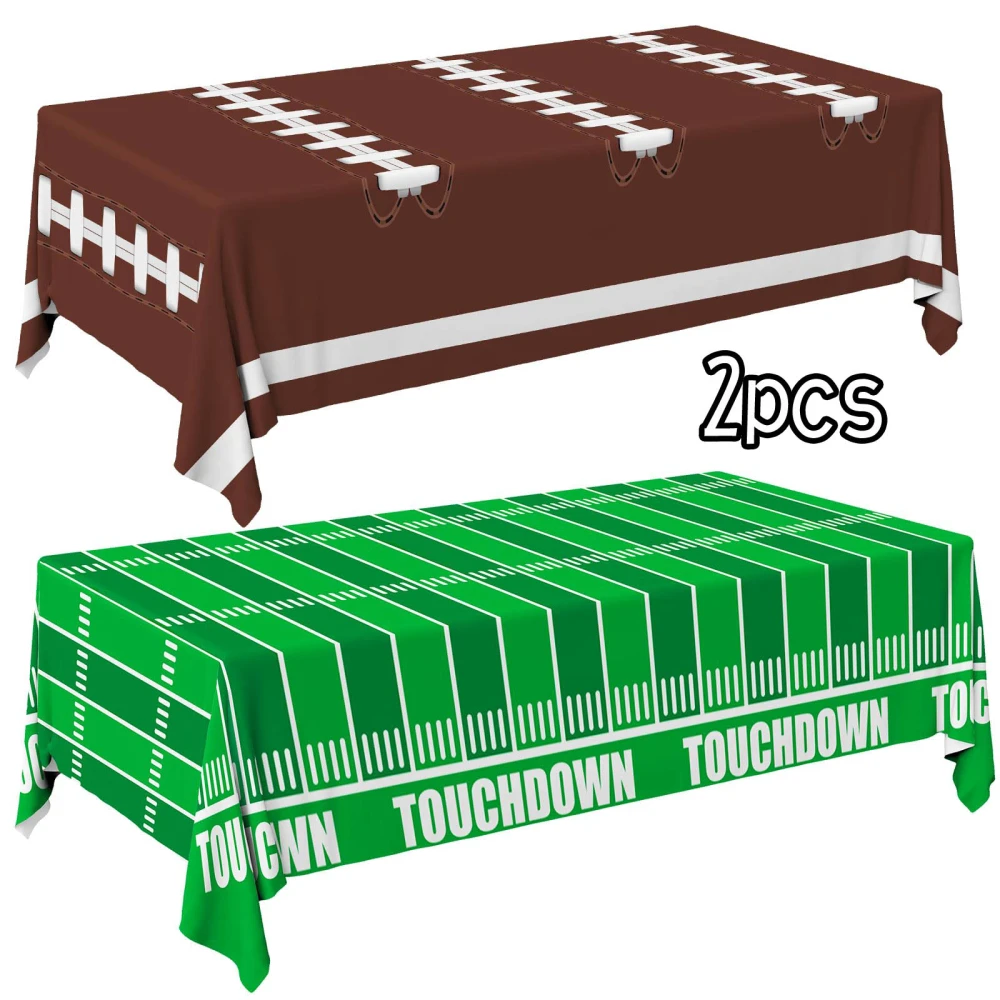 Football Party Decorations Disposable Tablecloth Plastic Touchdown Table Cover for Birthday Party Football Party Games Decoration 54 X 108Inch，2 Pack