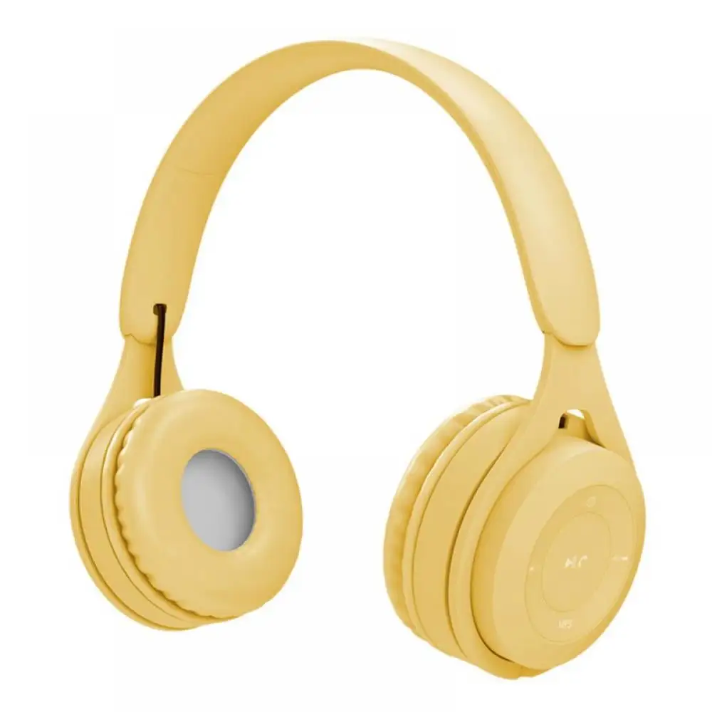 Kids Bluetooth Headphones, Over-Ear Folding Wireless Bluetooth 5.0 Headset with Microphone,Yellow