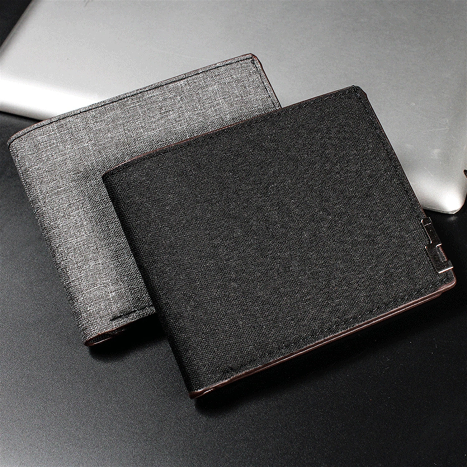 Men Card Wallet, Business Canvas FoldingPortable Card Holder Purse