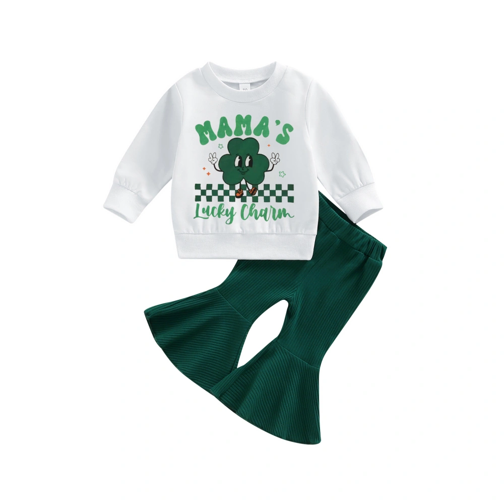 Girls 2 Piece Set, Long Sleeve Tops + Flare Pants Irish Outfits