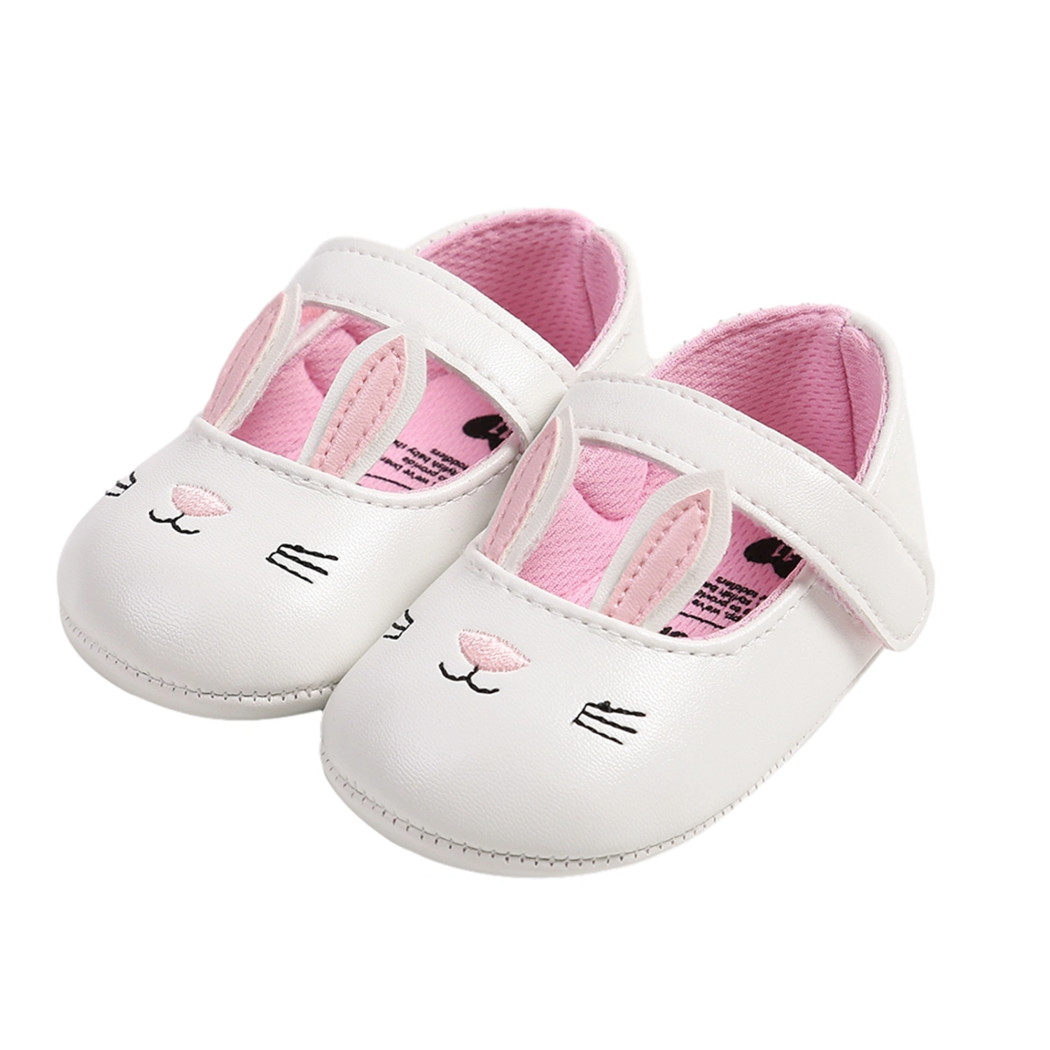 Baby Girl Lightweight Shoes Cute 3D Rabbit Ear Soft Rubber Sole Shoes