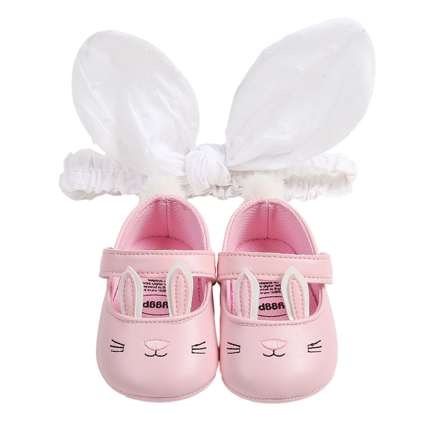 Baby Girl Lightweight Shoes Cute 3D Rabbit Ear Soft Rubber Sole Shoes