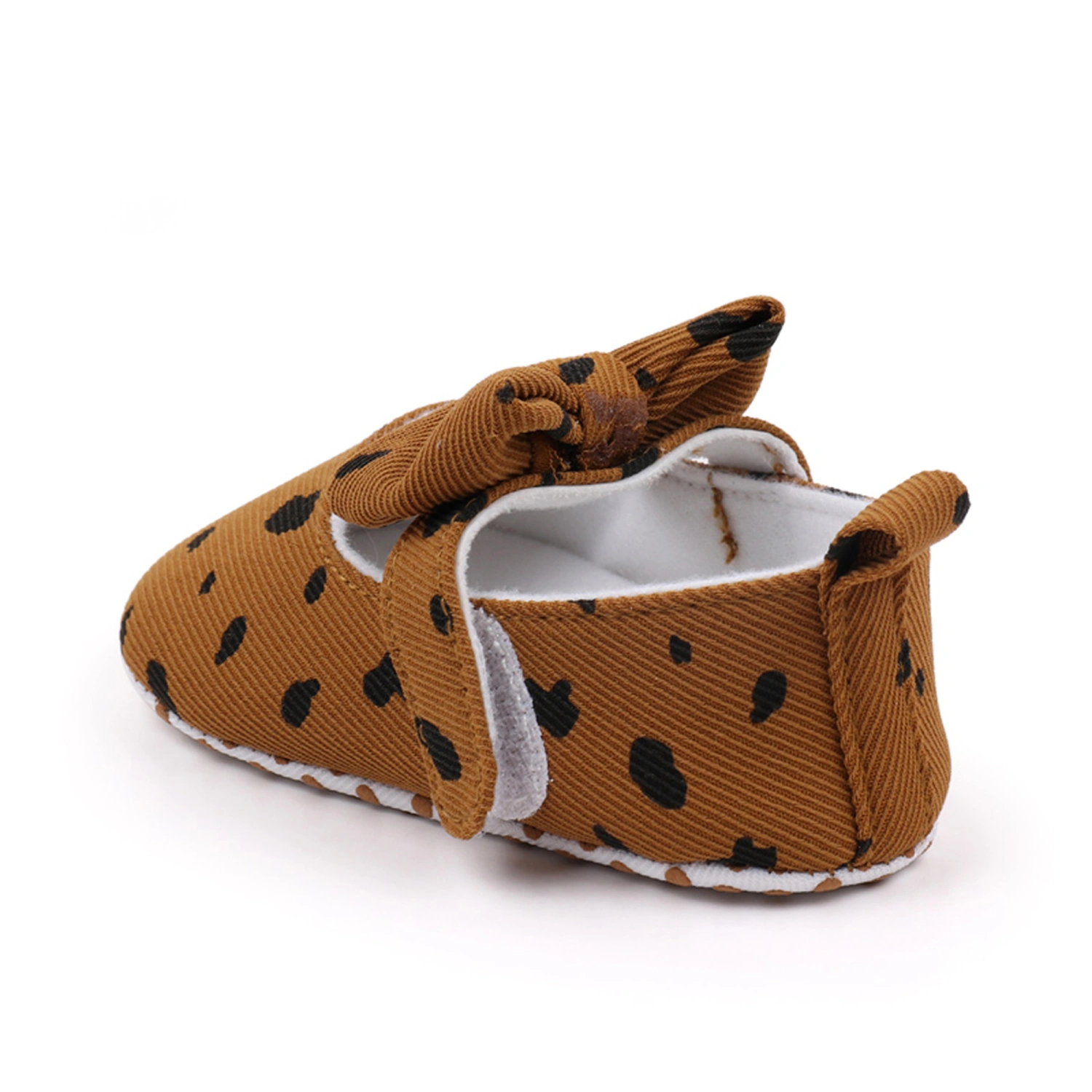Baby Girls Mary Jane Flats Cute Non-Slip Cow Print Crib Shoes