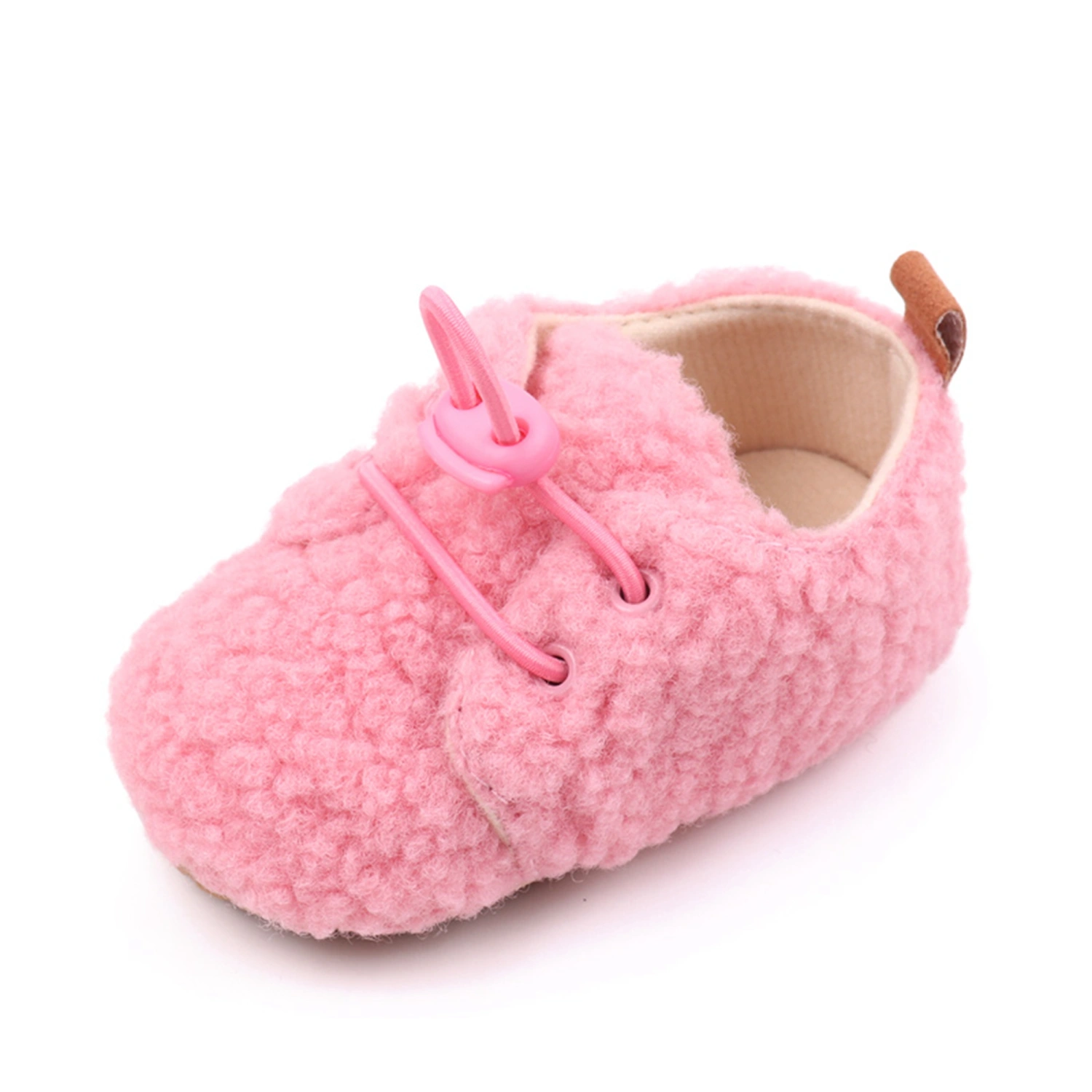 Baby Flats, Soft Non-slip Plush Walking Shoes Drawstring Toddler Shoes