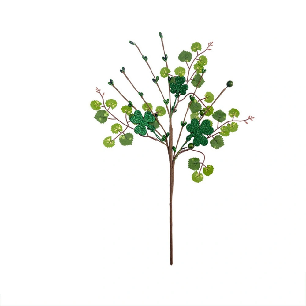 Artificial Clover Stems Picks for Irish Day Decoration, Fake Bunch