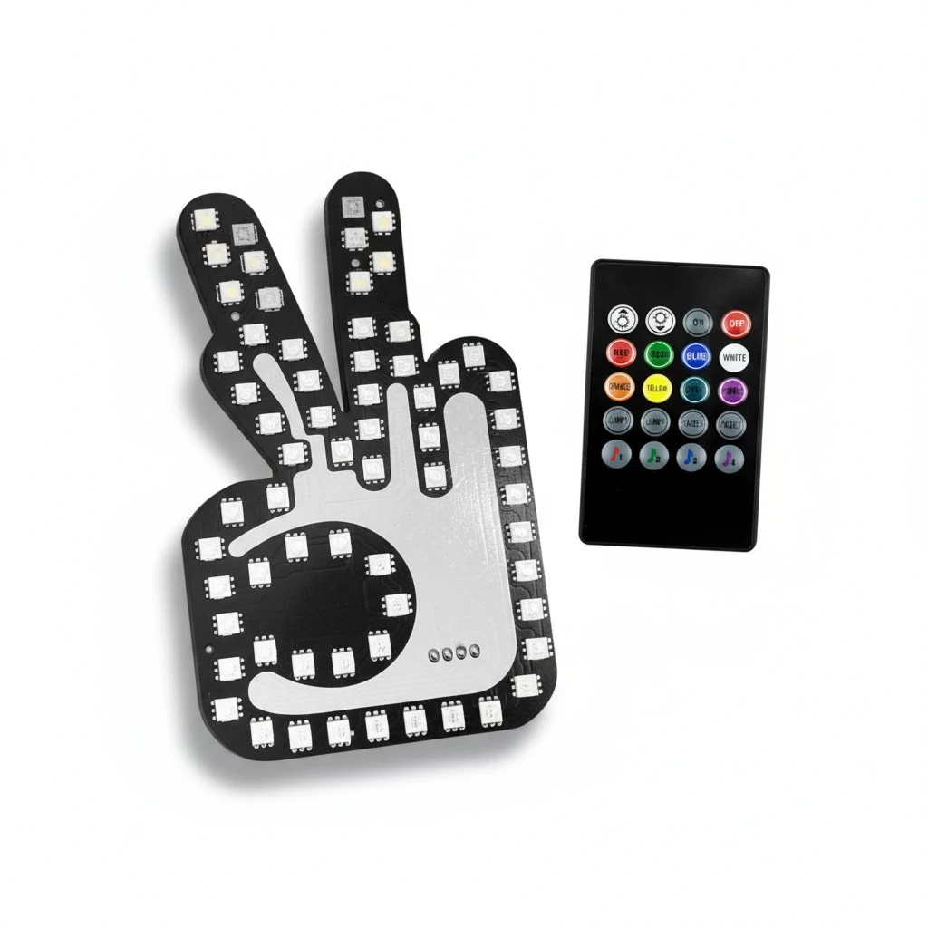 Car Hand Gesture Light, Funny Led Warning Light Indicator Sign