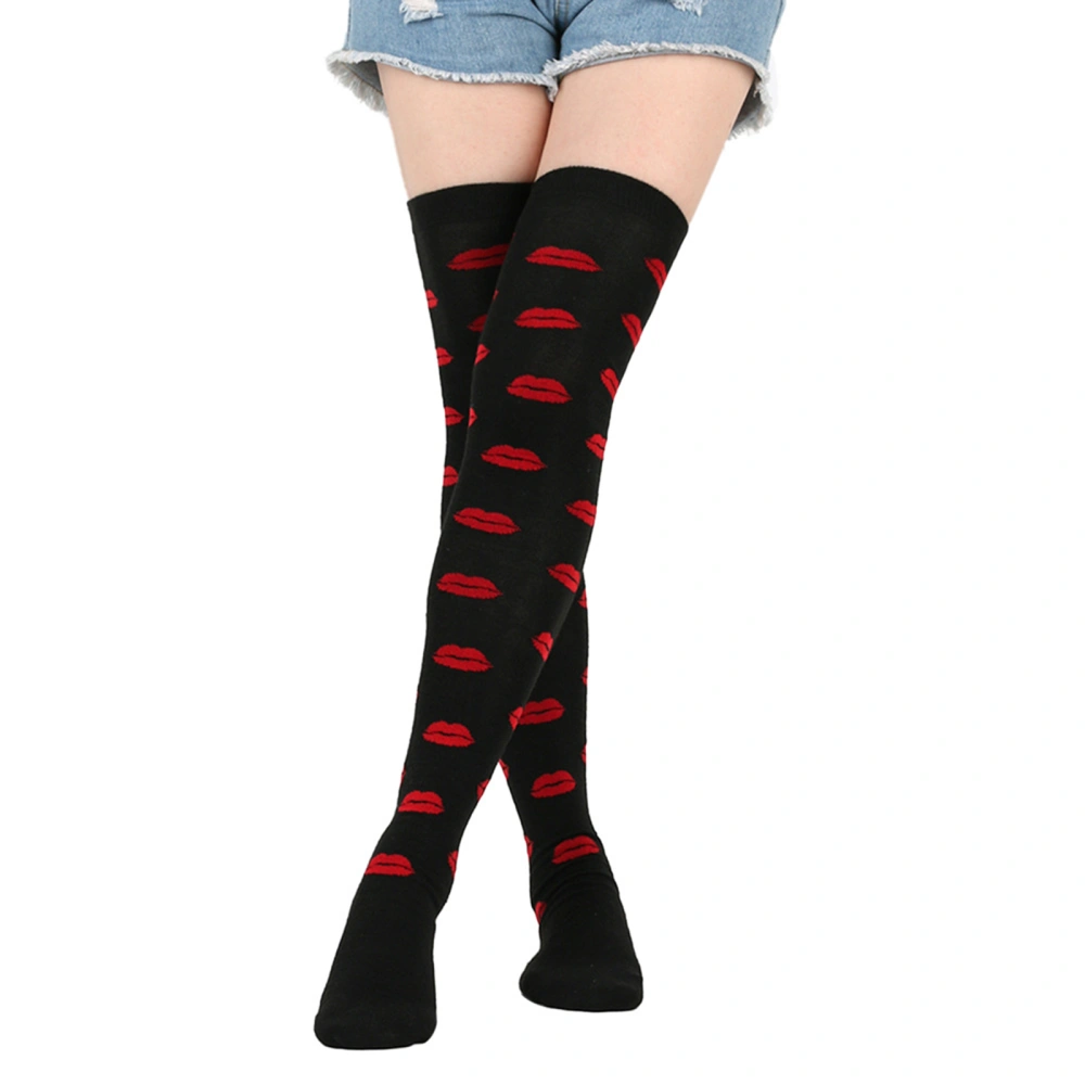 Women Valentine Stockings Heart Print Thigh High Socks over Knee Socks