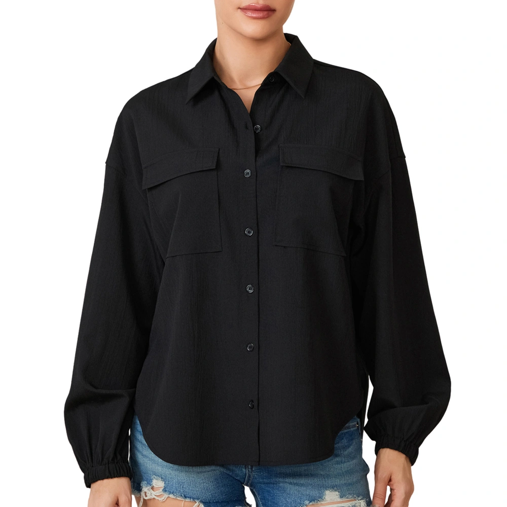 Women’s Button Down Shirts Lightweight Long Sleeve Loose Tops