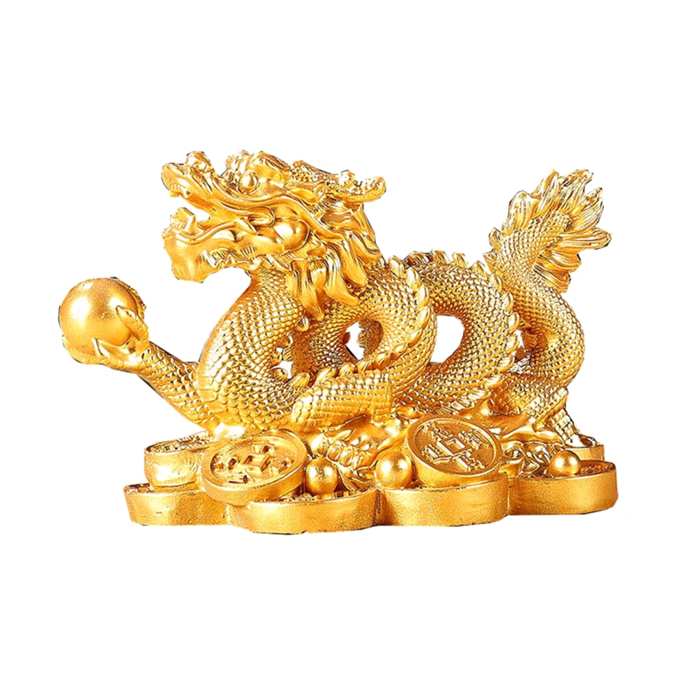 Resin Chinese Dragon Statue Zodiac Mascot Sculpture for Good Luck