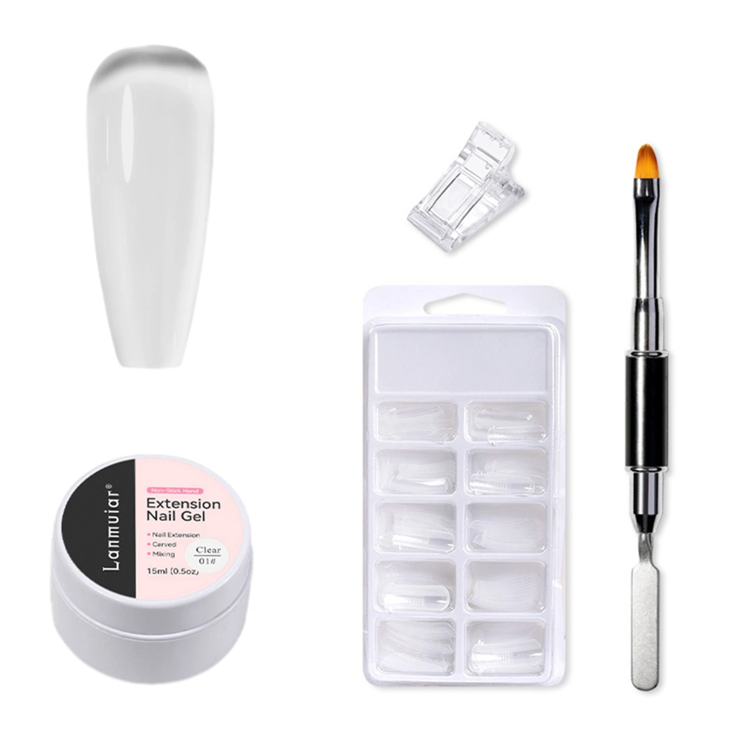 Solid Builder Nail Gel Clear Pink Nude Colors Nail Extension Gel Set