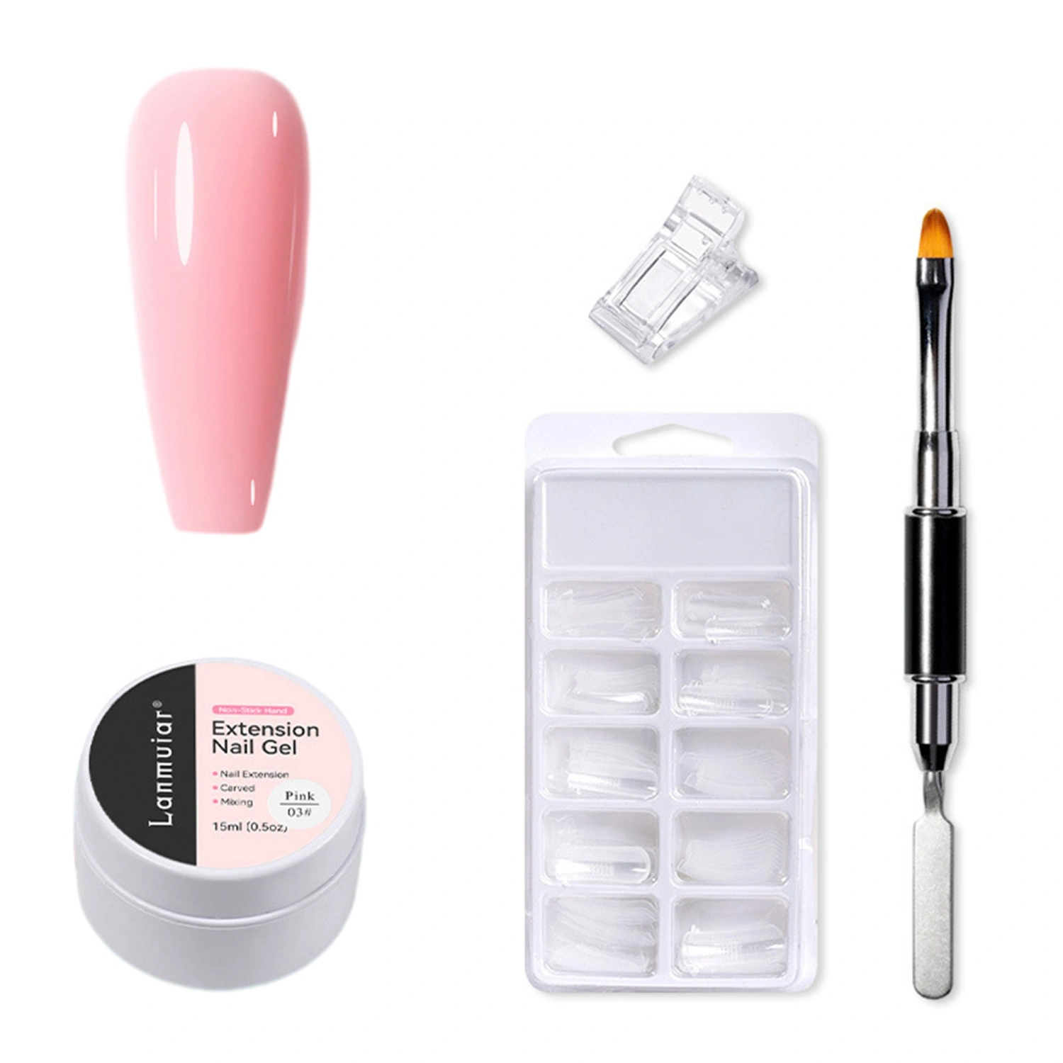 Solid Builder Nail Gel Clear Pink Nude Colors Nail Extension Gel Set