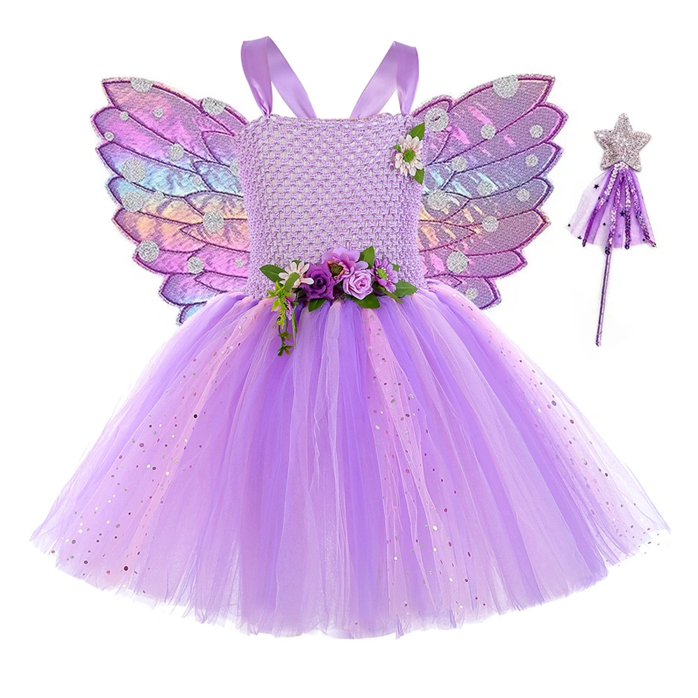 Kids Princess Costumes Fairy Cosplay Costumes Wing Wand Headband