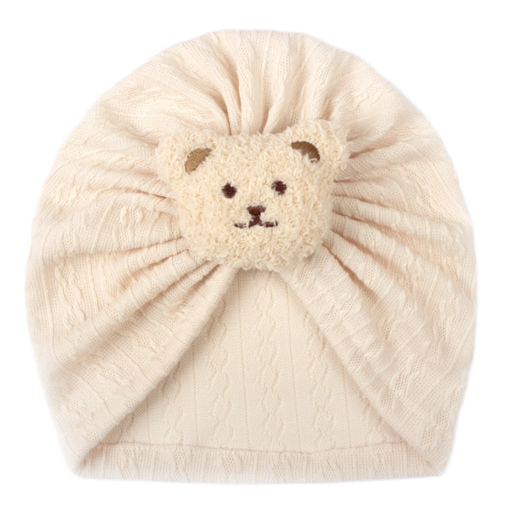 Baby Turban Hats, Cute Bear Soft Elastic Beanie Casual Infant Cap