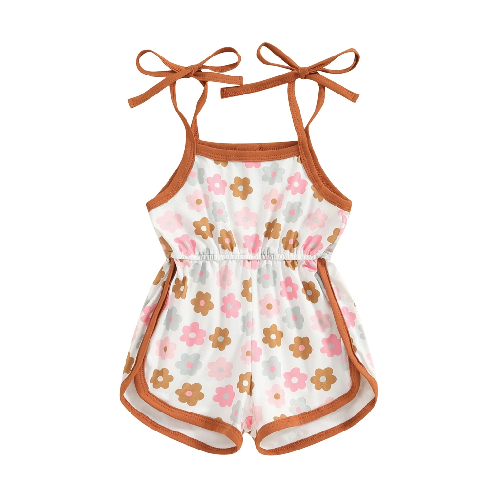 Little Girls Summer Jumpsuit Sleeveless Floral Print Cami Playsuit