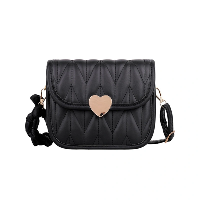 Women Quilted Crossbody Bag Trendy Shoulder Bag Handbag with Ribbon 