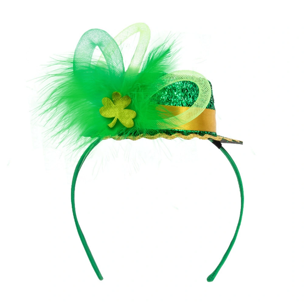 Leprechaun Hat Headband Green Top Hats Feather Shamrock Party Hats