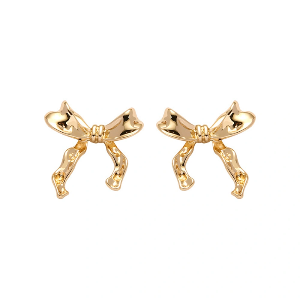 Bowknot Earrings for Women Cute Silver Gold Bow Ear Studs Gift