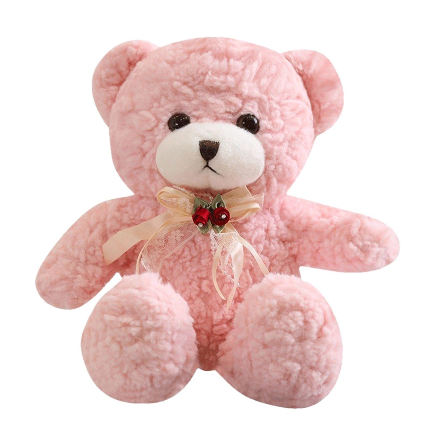 Plush Bear, Cute Soft Stuffed Doll Bow Flower Toy Birthday Gift