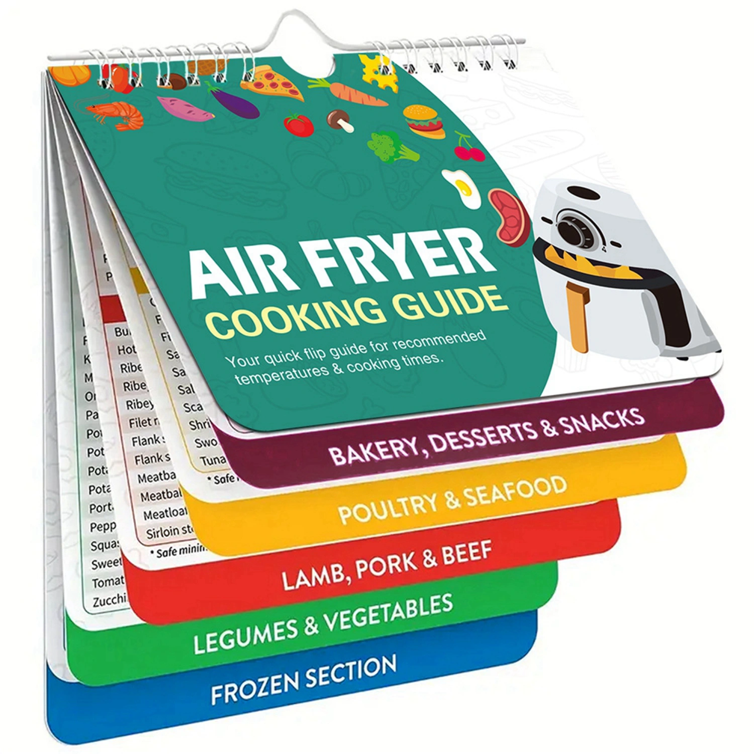 Air Fryer Cookbook, Hanging Magnetic Cheat Sheet Fridge Magnet