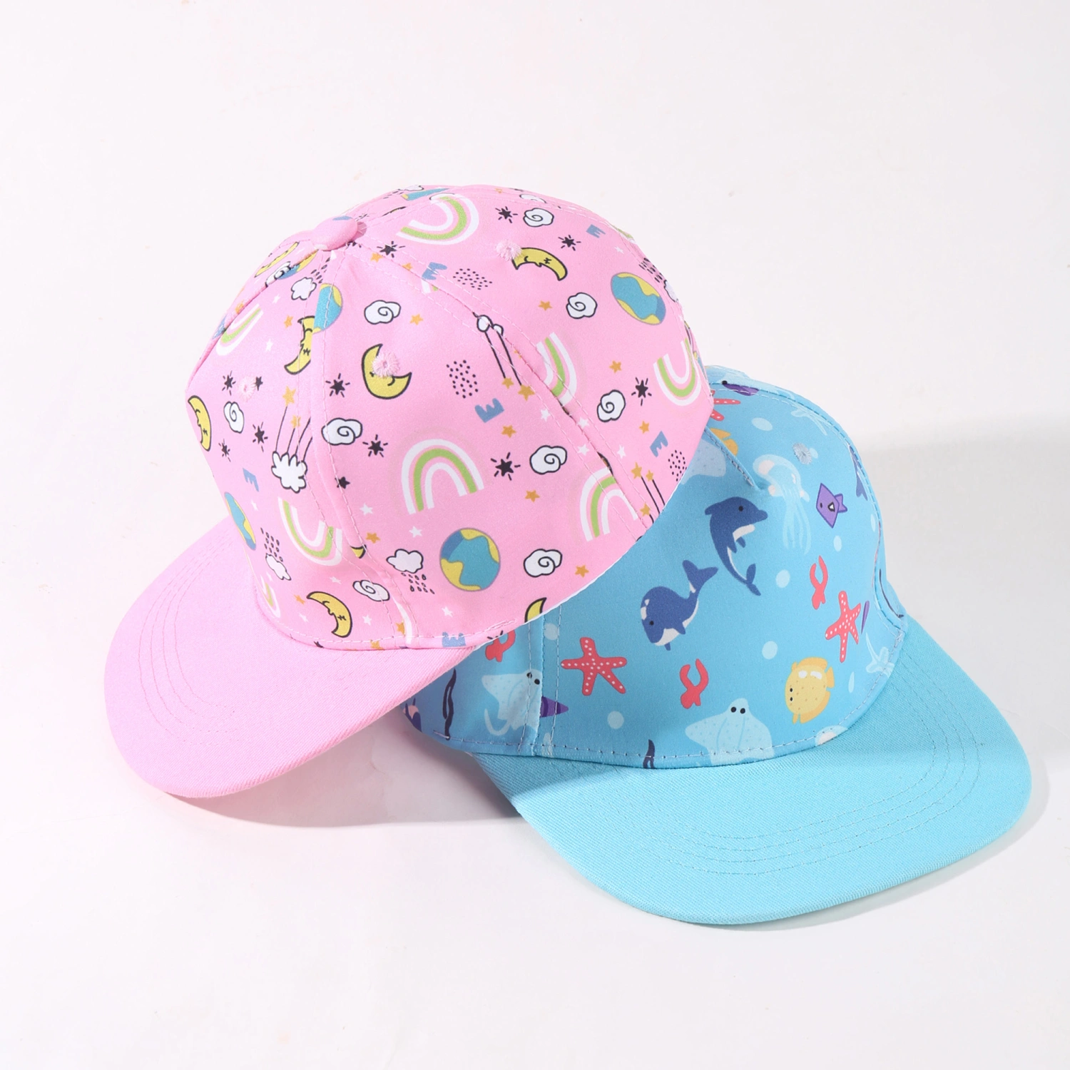 Toddler Baby Summer Sun Hats Wide Brim Animal Rainbow Baseball Hat