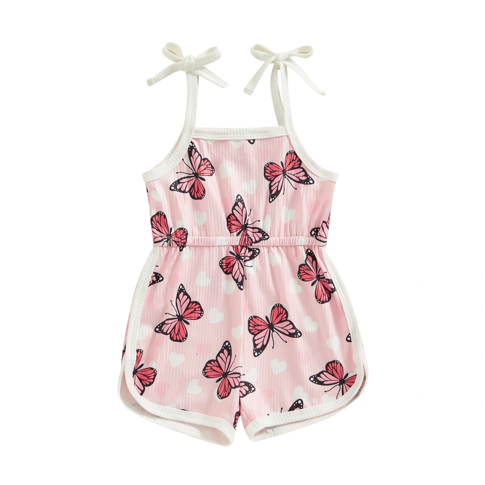 Baby Girl Sleeveless Romper Summer Butterfly Print Shorts Jumpsuit 