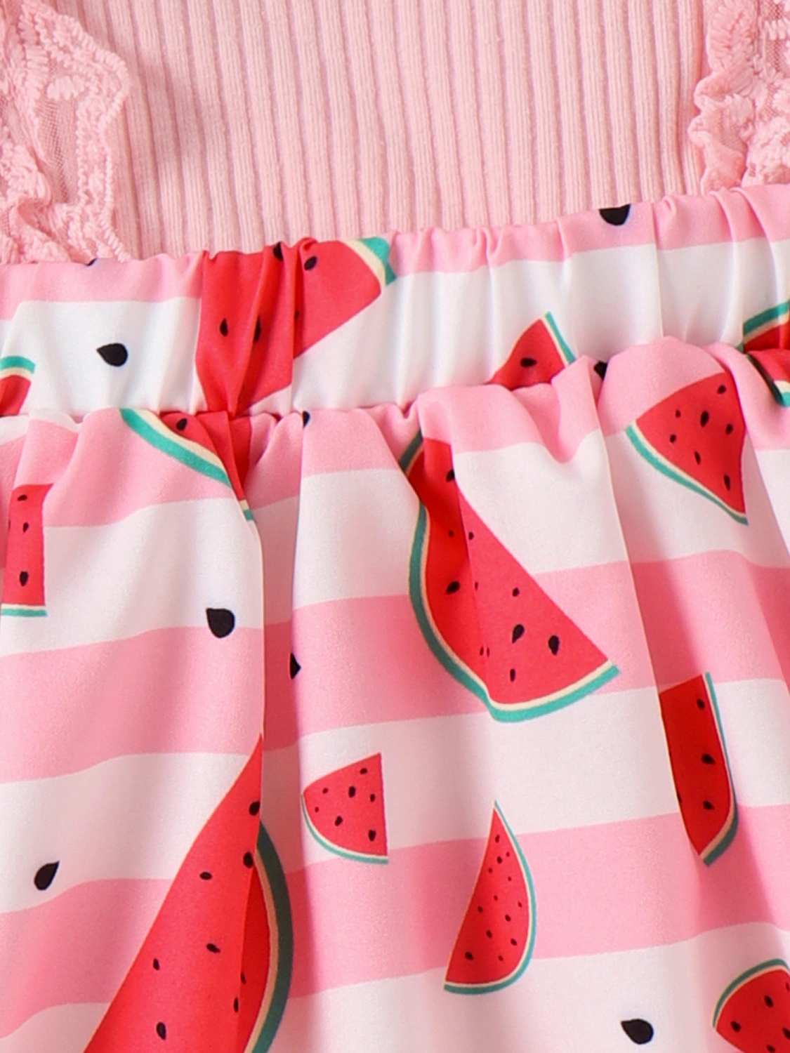 Baby Girl 2 Piece Outfits Fruit Print Romper Dress and Headband 