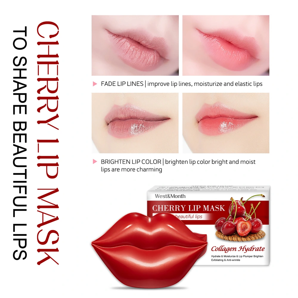 Moisturizing Cherry Lip Facewears Lip Care Gel Pads Plumping Patches 