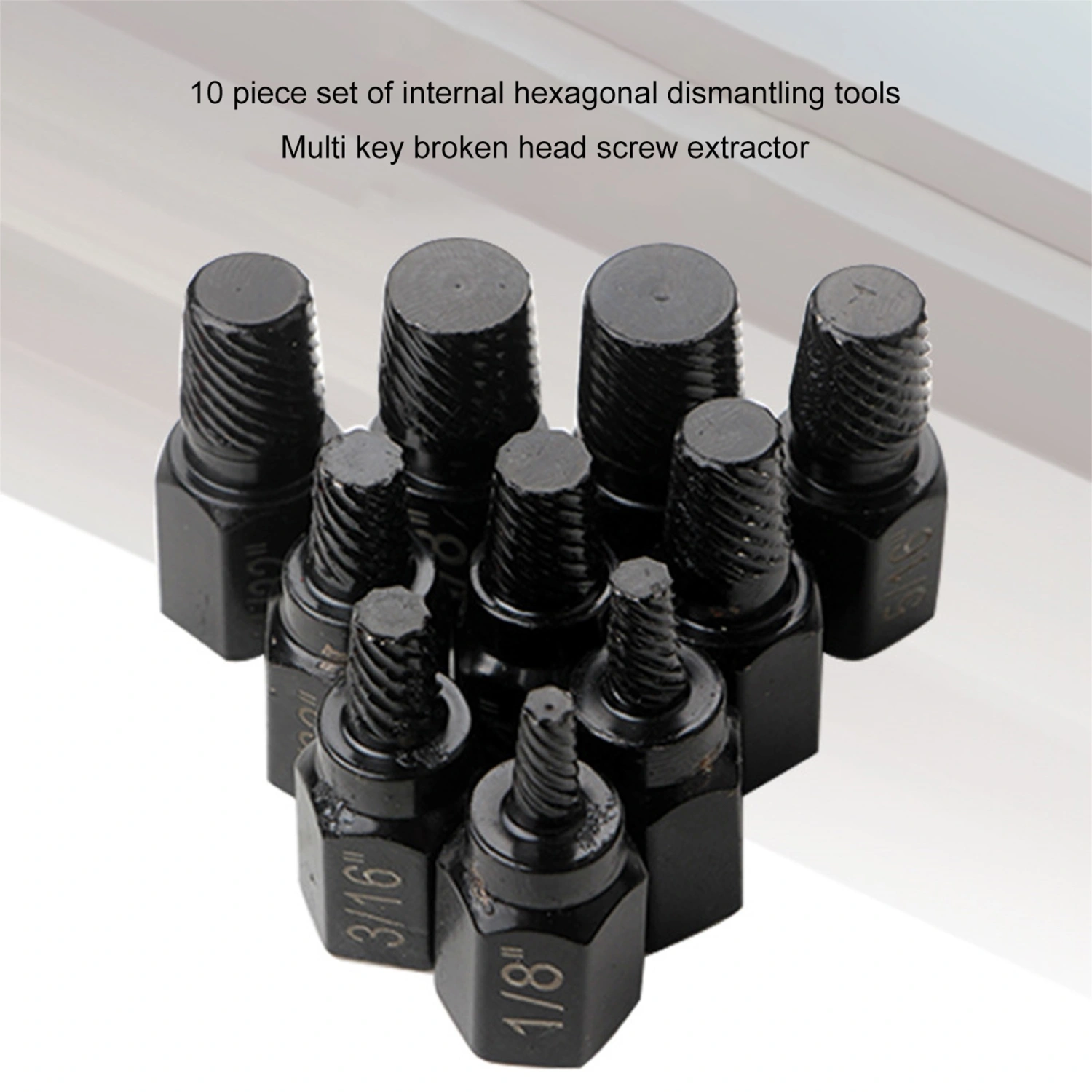10 Pieces Screw Extractor Set Damaged Bolt Extractor Kit Bolt Remover 