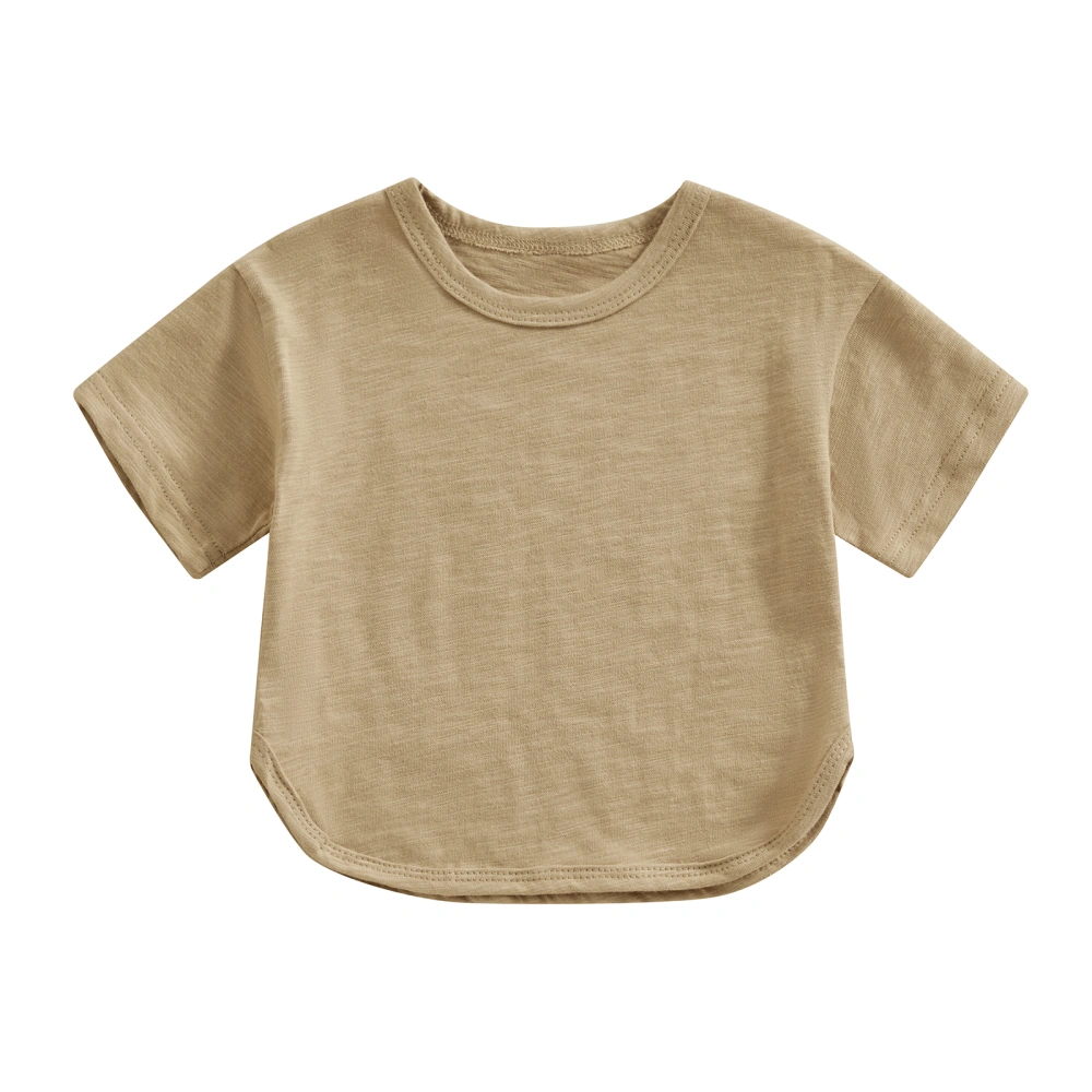 Kids Baby T-Shirts Casual Round Neck Pullovers Short Sleeve Tops