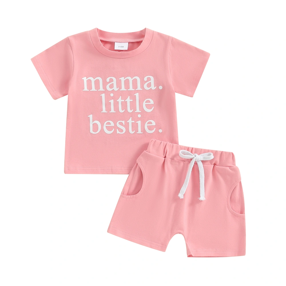 Baby Girl Shorts Set Short Sleeve T-Shirt + Pocket Shorts 2Pcs Outfits