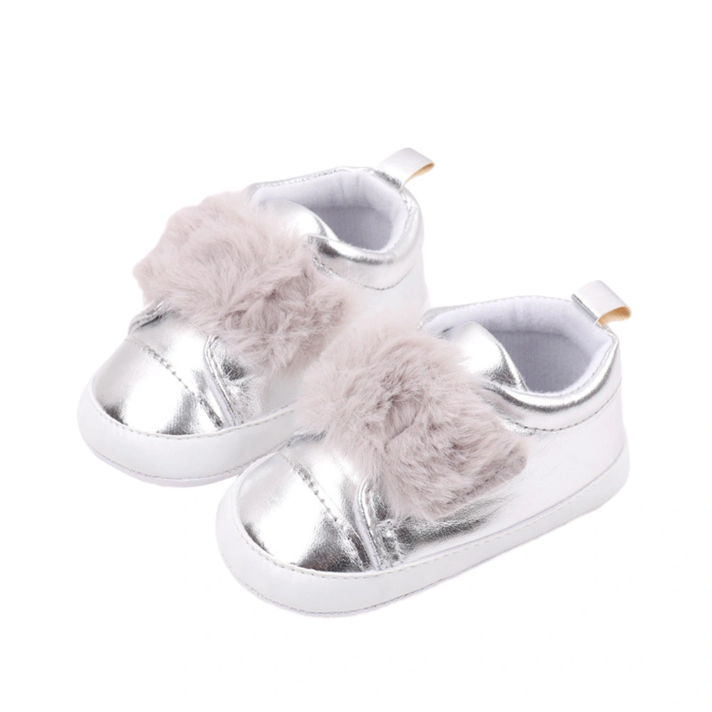 Infant Baby Girls Moccasins Plush Embellished PU Leather Flat Shoes