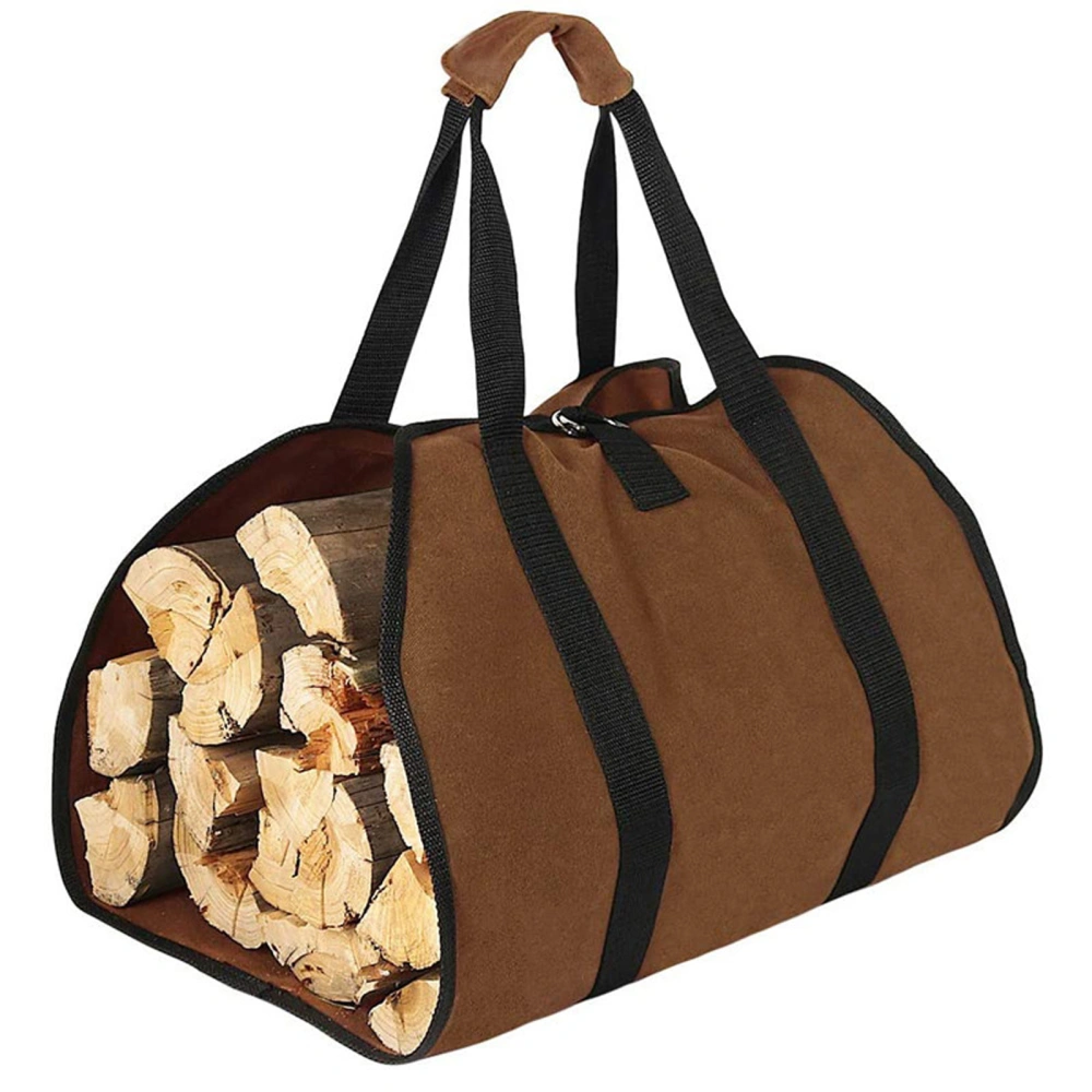 Canvas Firewood Carrier Waterproof Tote Large Capacity Log Carrier Bag